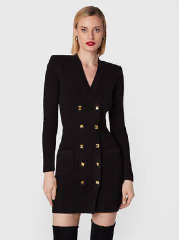 Elisabetta Franchi Трикотажна сукня AM-39S-26E2-V500 Чорний Slim Fit Elisabetta Franchi Трикотажна сукня AM-39S-26E2-V500 Чорний Slim Fit