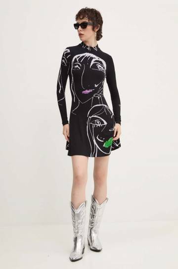 Платье Desigual OREGÓN цвет чёрный mini расклешённое 24WWVK69 Платье Desigual OREGÓN цвет чёрный mini расклешённое 24WWVK69