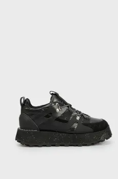 Женские черные кожаные кроссовки Kaja Черный 39 PRPY PRFLT0139W