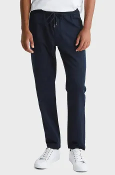 Мужские темно-синие льняные чиносы CHINO HARLEM PO DRWS CO LINEN Синий 36-32 Tommy Hilfiger MW0MW34533