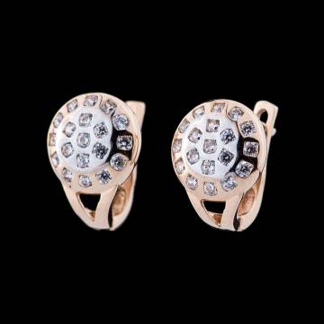 Золотые серьги с фианитами с01452 Золотые серьги с фианитами с01452