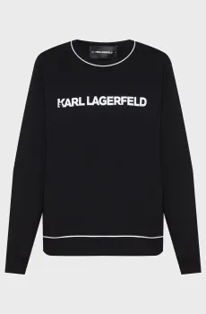 Женский черный свитшот LOGO PIPING Черный S Karl Lagerfeld A2W20066