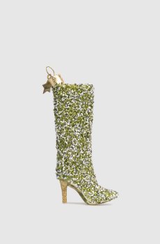 Зеленая елка Boot с кристаллами