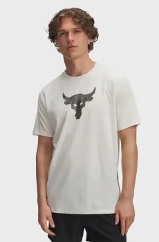 Мужская светло-серая футболка UA Pjt Rck Brahma Bull SS Серый XXL Under Armour 1383191-279
