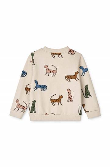 Детская хлопковая кофта Liewood цвет бежевый узор