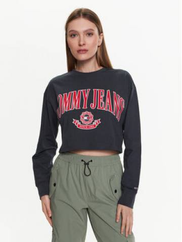 Tommy Jeans Блузка Collegiate DW0DW15575 Сірий Cropped Fit Tommy Jeans Блузка Collegiate DW0DW15575 Сірий Cropped Fit