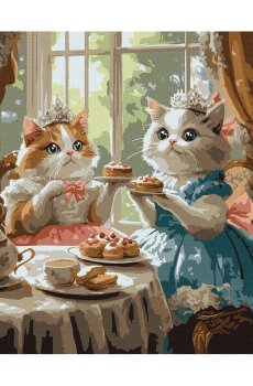 Картина по номерам Ideyka Вечеринка кошачьих леди, 40*50 см (KHO6691)