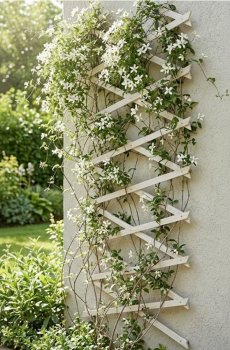 Складана деревʼяна опора для квітів - білий