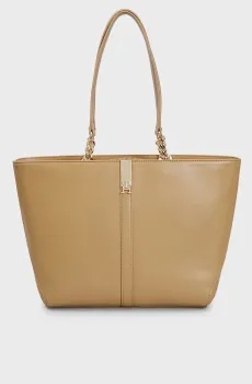 Женская бежевая сумка TH HERITAGE TOTE Бежевый ONESIZE Tommy Hilfiger AW0AW16321