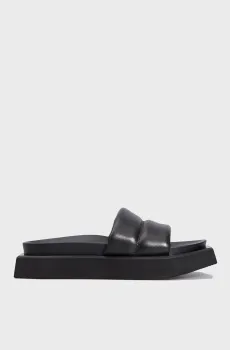 Женские черные кожаные слайдеры Isla Черный 39 PRPY PRSLT5044W