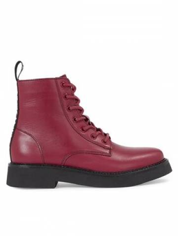Tommy Jeans Ботильйони Tjw Lace Up Flat EN0EN02310 Бордовий Tommy Jeans Ботильйони Tjw Lace Up Flat EN0EN02310 Бордовий