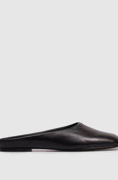 Черные кожаные мюли