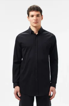 Мужская черная рубашка Черный 43 Lacoste CH2422031