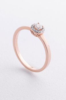 Золотое кольцо с бриллиантами 12659аг