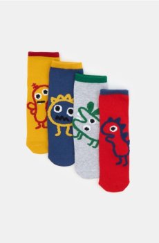Шкарпетки, 4 пари - різнобарвний