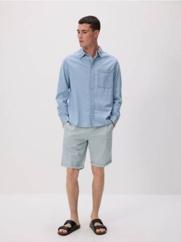 Reserved - Шорти-чиноси slim - світло-блакитний - 9323N-50X