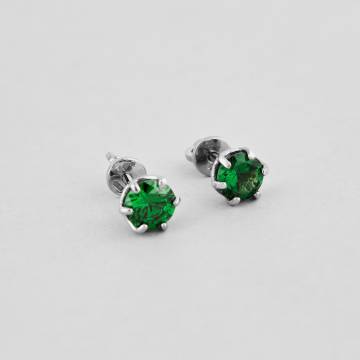 Серебряные серьги Minimal 390-green Серебряные серьги Minimal 390-green