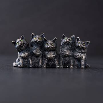 Серебряная фигура ручной работы "Котята" 23114 Серебряная фигура ручной работы "Котята" 23114