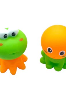 Набор для купания Bibi Toys Морские обитатели, от 3 лет (осьминог 5.7*5.7*7.5 см, 1 шт + лягушка 6.4*5.4*8 см, 1 шт) (761100BT)
