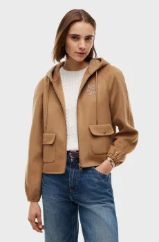 Женская бежевая шерстяная куртка Бежевый L Tommy Hilfiger WW0WW51532