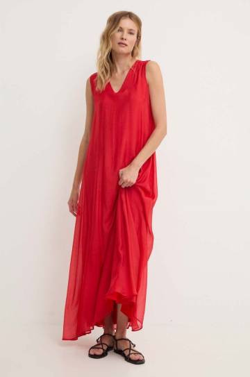 Платье Answear Lab цвет красный maxi расклешённая Платье Answear Lab цвет красный maxi расклешённая