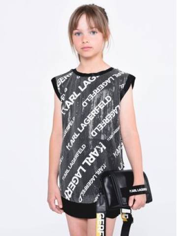 Karl Lagerfeld Kids Елегантне плаття Z12242 D Чорний Regular Fit Karl Lagerfeld Kids Елегантне плаття Z12242 D Чорний Regular Fit