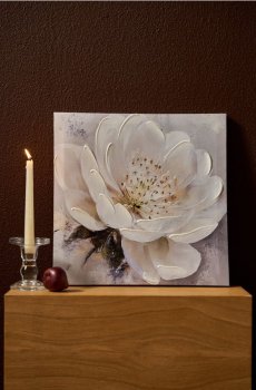 Декоративна квіткова картина з 3D текстурою - різнобарвний