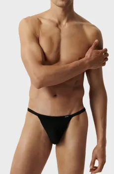 Мужские черные стринги Черный XL Atlantic MP-1586