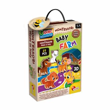 Настольная игра-пазл LISCIANI Montessori Baby Farm 3D Ферма, от 1 года, 6.7*19.5*28.5 см, 27 элементов (96886) Настольная игра-пазл LISCIANI Montessori Baby Farm 3D Ферма, от 1 года, 6.7*19.5*28.5 см, 27 элементов (96886)