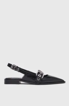 Женские черные кожаные слингбэки Черный 36 MAJE MFACH00835_Black