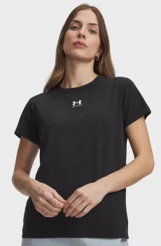 Женская черная футболка Rival Cotton Wash SS Черный XL Under Armour 6013562-001