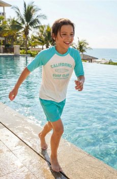 Пляжна футболка UPF 50 з коротким рукавом - блідо-зелений