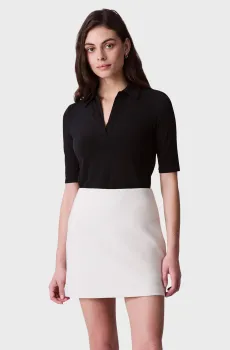 Женское черное поло HS CREPE JERSEY POLO Черный XS Calvin Klein LV044C221G