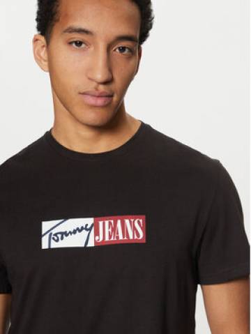 Tommy Jeans Футболка Entry DM0DM20365 Чорний Slim Fit Tommy Jeans Футболка Entry DM0DM20365 Чорний Slim Fit