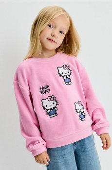 Світшот із круглим вирізом і принтом Hello Kitty - рожевий
