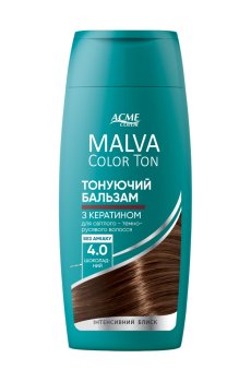 Тонирующий бальзам Malva Color Ton для светлых-темно-русых волос, 4.0 Шоколадный, 180 мл