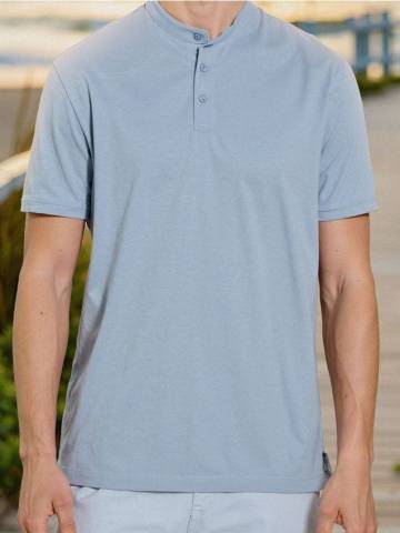 Футболка Henley - блакитний Футболка Henley - блакитний