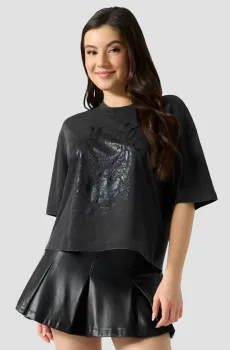 Женская черная футболка Черный M Guess W6GI34.K3303;JTMU