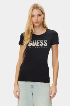 Женская черная футболка Черный M Guess W5GI14.J1314;JBLK