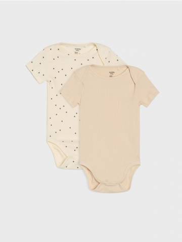 Боді з трикотажу в рубчик 2 pack - кремовий Боді з трикотажу в рубчик 2 pack - кремовий