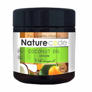 Натуральное кокосовое масло Nature Code Coconut Oil Virgin с эфирным маслом апельсина, 140 мл Натуральное кокосовое масло Nature Code Coconut Oil Virgin с эфирным маслом апельсина, 140 мл