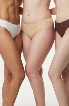 Бавовняні рифлені трусики з мереживом 3 упаковки - різнобарвний