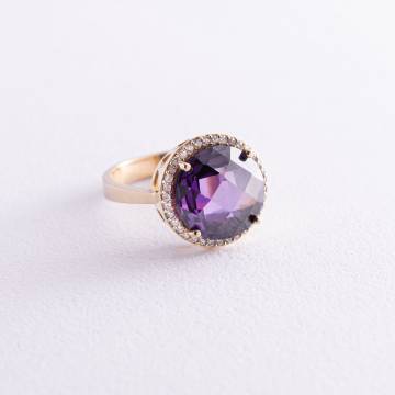 Кольцо из золота с фианитами к03873 Кольцо из золота с фианитами к03873