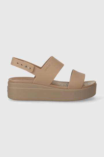 Шлепанцы Crocs Brooklyn Low Wedge женские цвет бежевый на платформе 206453 Шлепанцы Crocs Brooklyn Low Wedge женские цвет бежевый на платформе 206453