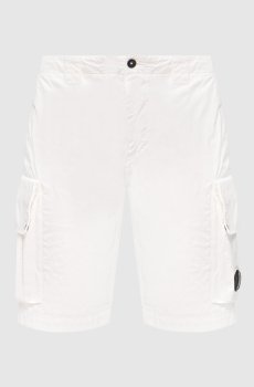 Белые шорты с патчем логотипа