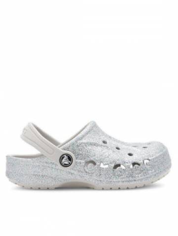 Crocs Шльопанці BAYA GLITTER CLOG K 207015-040 Срібний Crocs Шльопанці BAYA GLITTER CLOG K 207015-040 Срібний