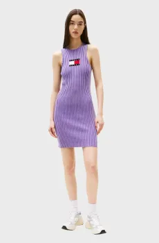 Женское сиреневое платье FLAG SWEATER Сиреневый S Tommy Jeans DW0DW20877
