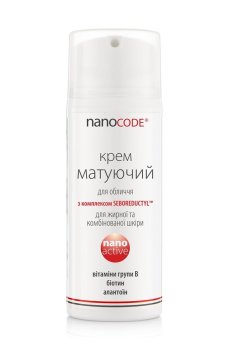 Матирующий крем для лица NanoCode Nano Active для жирной и комбинированной кожи, 100 мл