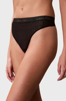 Женские черные трусики с узором Черный XS Calvin Klein LV00QF8873