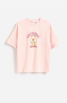 Reserved - Футболка Capybara CapyFun - пастельний рожевий - 457HU-03X